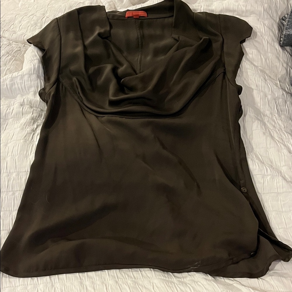 Chic Black Cowl Neck Blouse